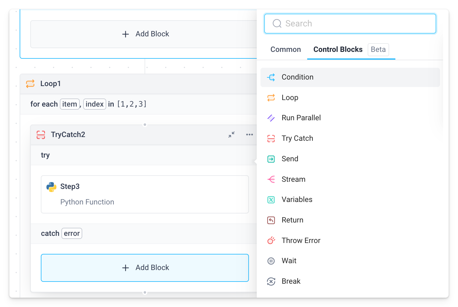 Add Control Blocks add control blocks