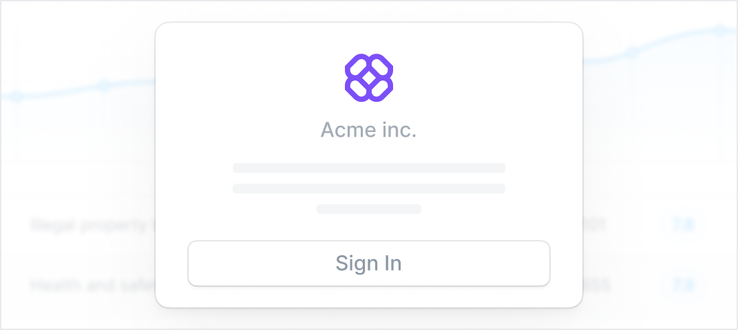 Login screen for Acme Inc parent application Login screen for Acme Inc parent application
