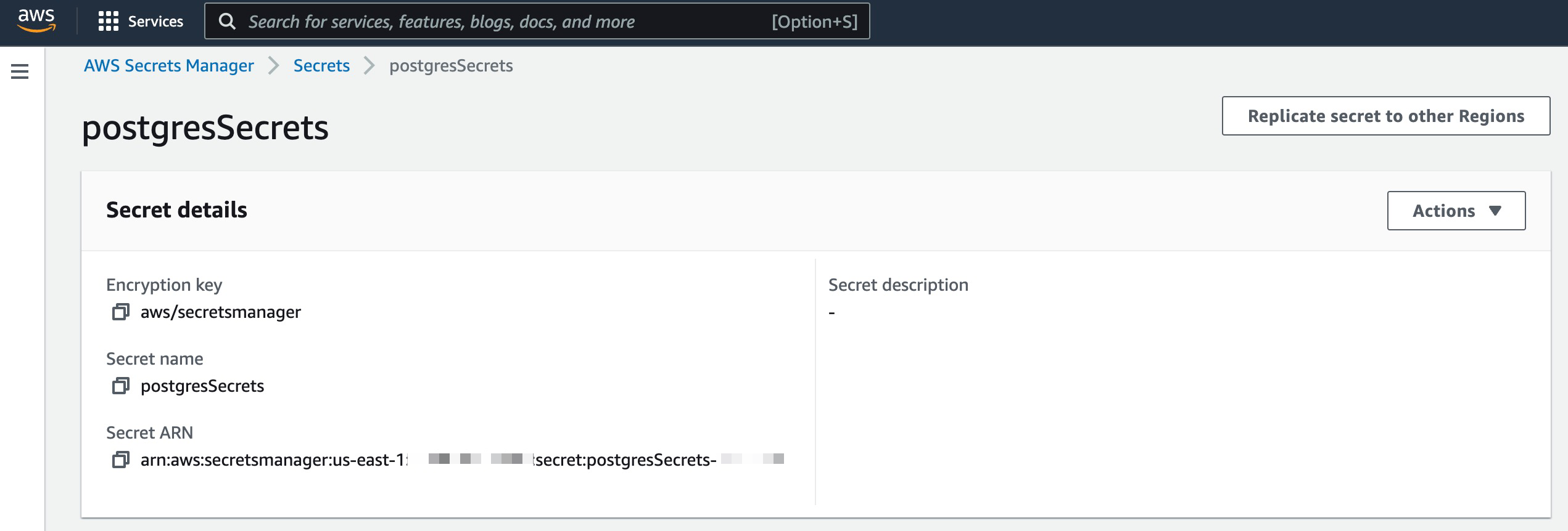 See secret details in AWS secret manager