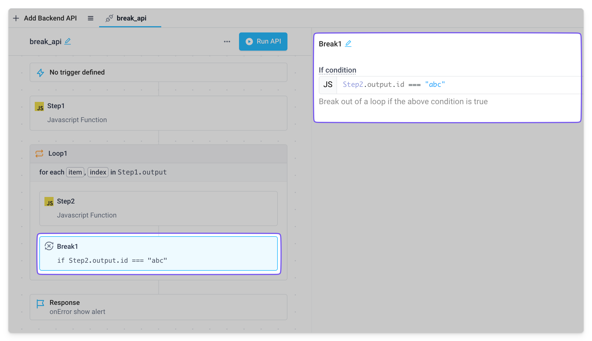 Set a break condition