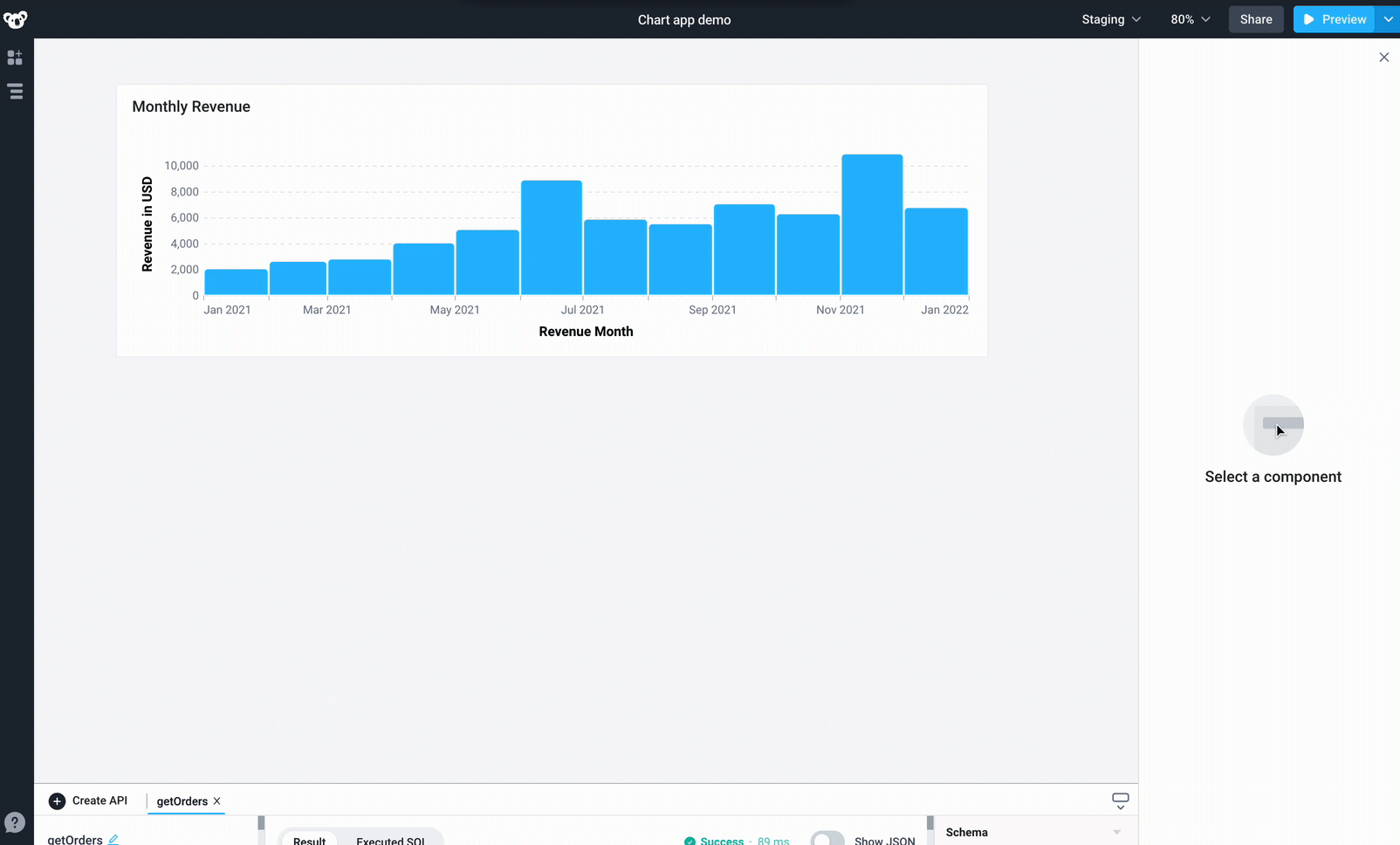 Update chart type to line