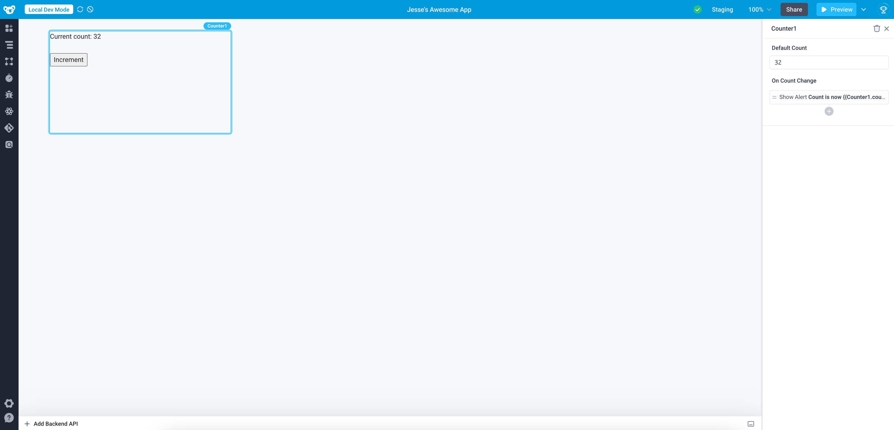 Completed counter component Completed counter component