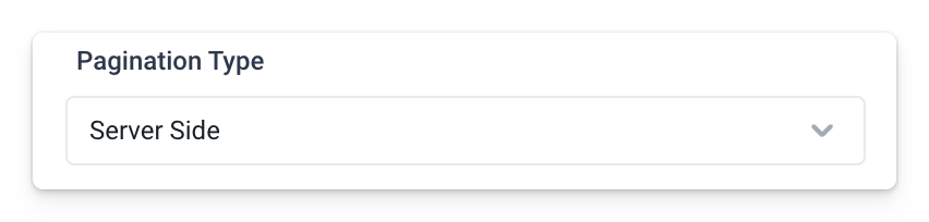 Configuring table with pagination type. Configuring table with pagination type.