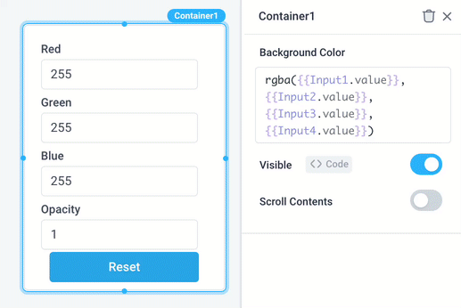 Reset child components example