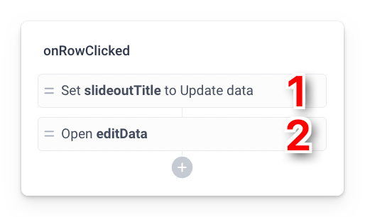 Add event handlers to add functionality to update the table on row click