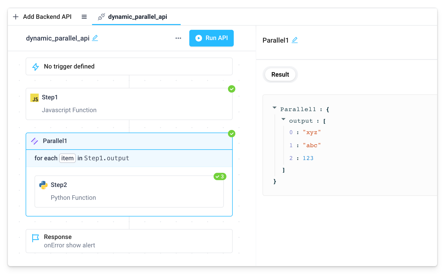 dynamic parallel output