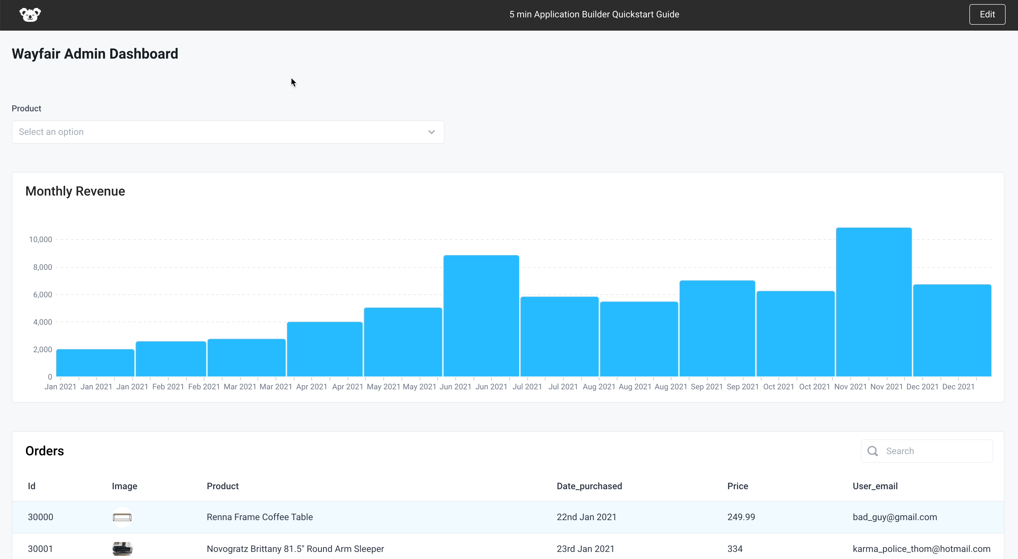 Preview of completed application Preview of completed application