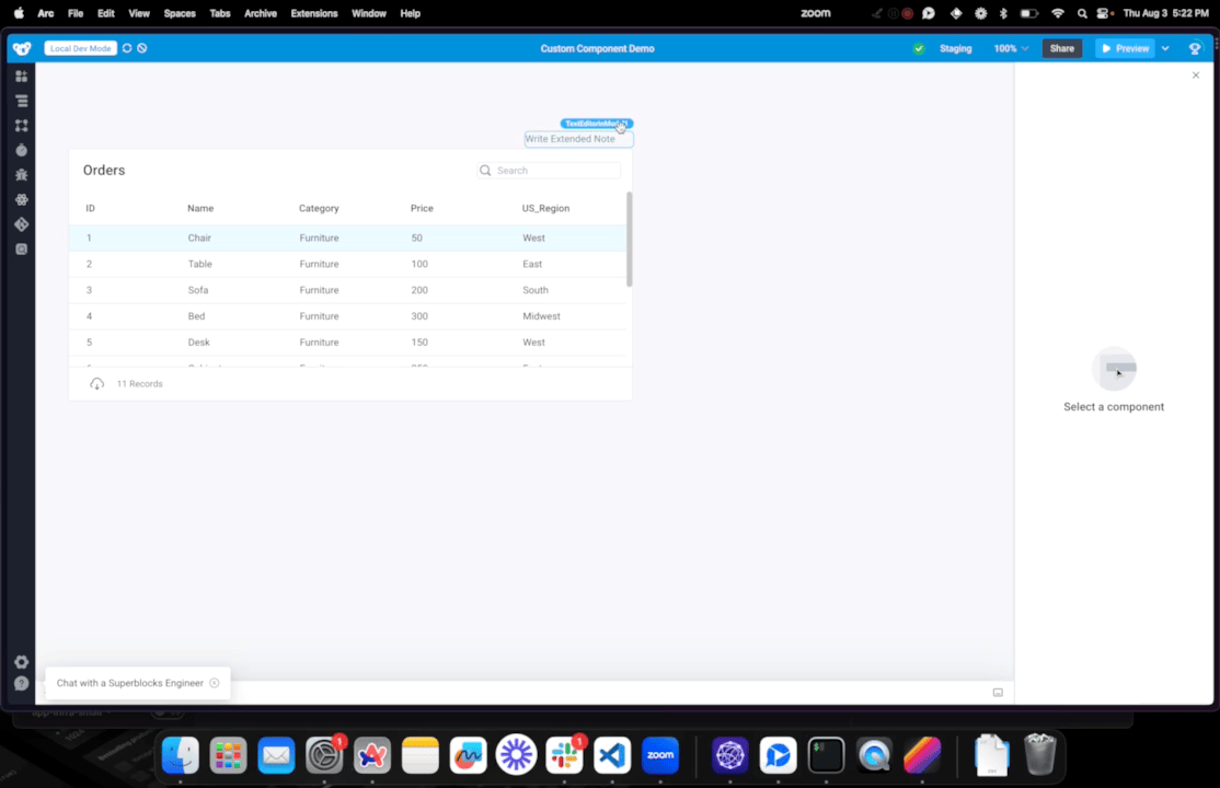 Full screen modal custom component