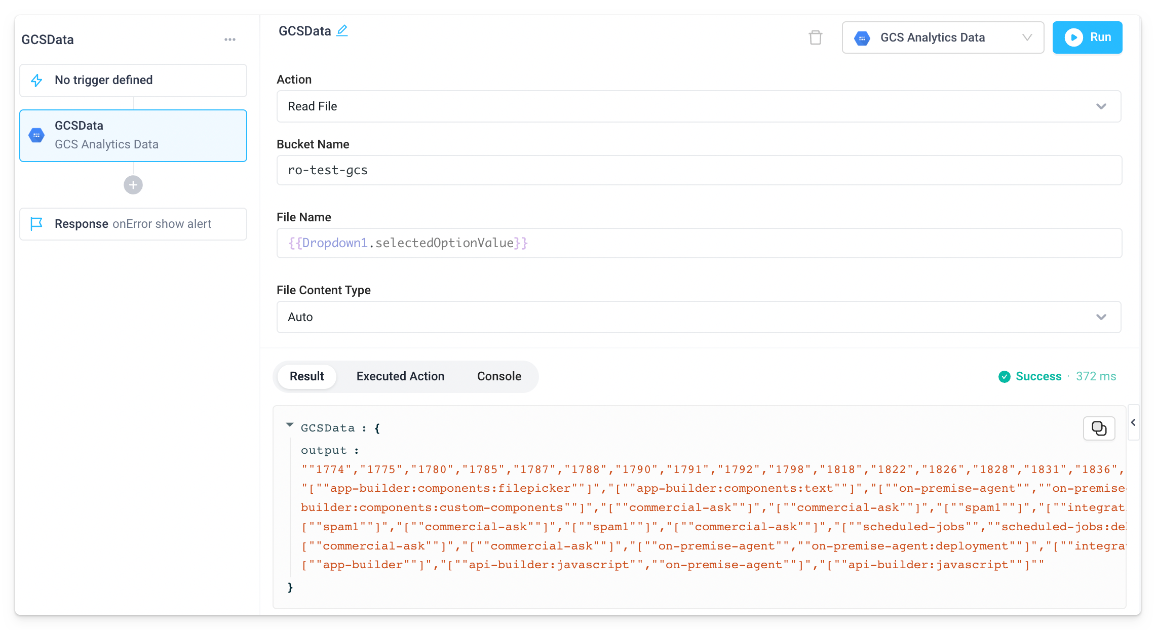 Read a file from a GCS bucket