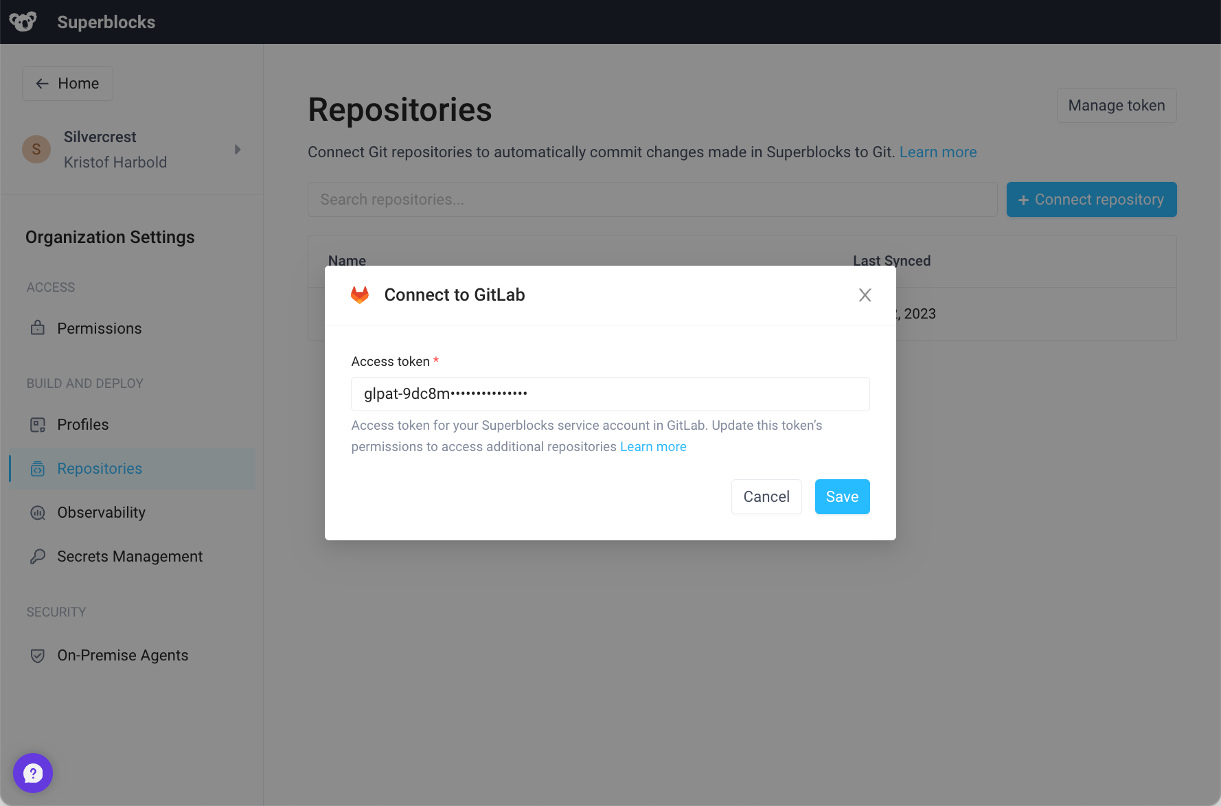 Manage GitLab Token Manage GitLab Token