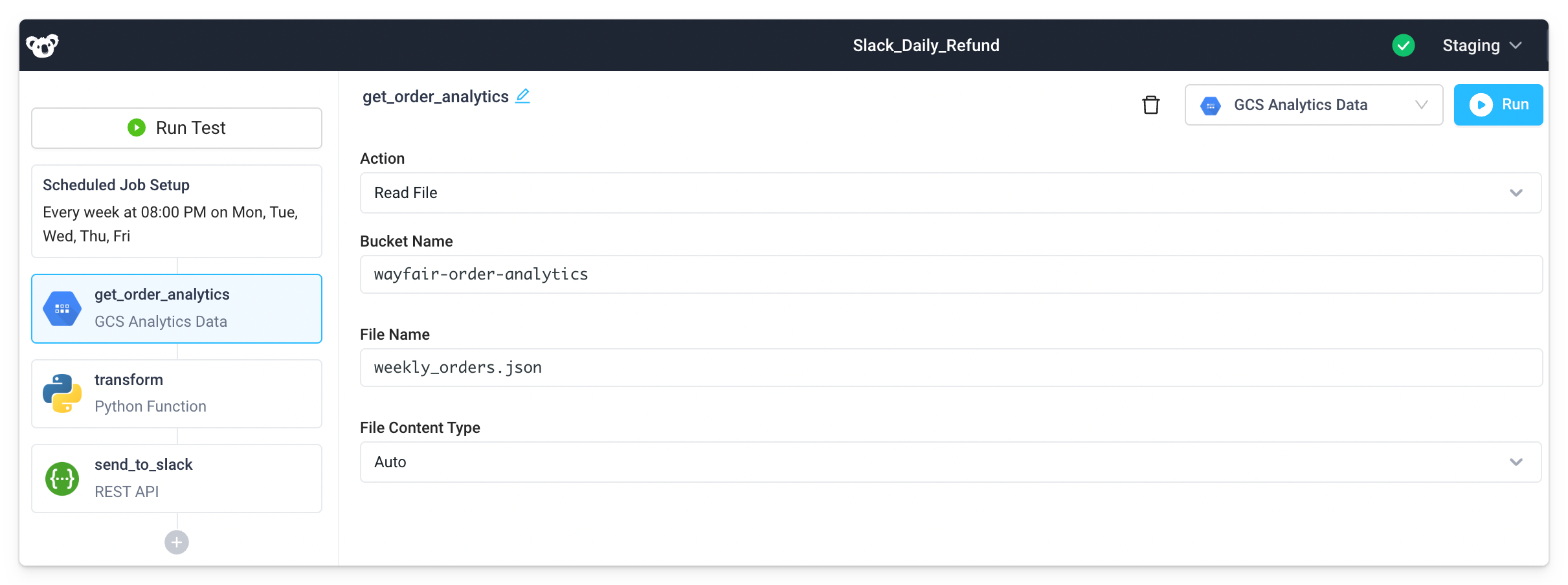 Read data from Google Cloud Storage