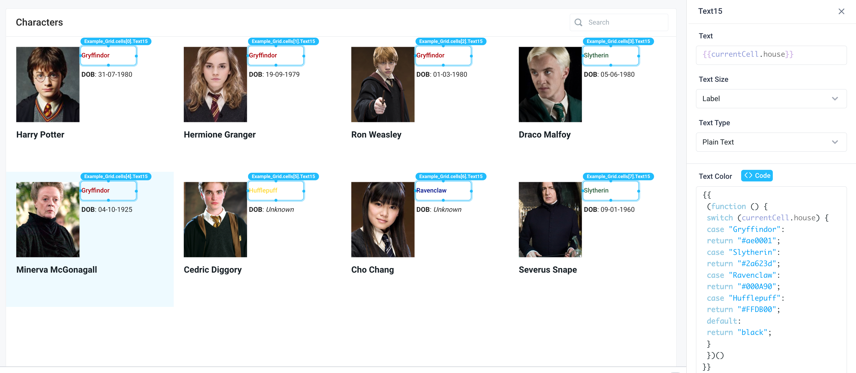 Conditionally coloring text