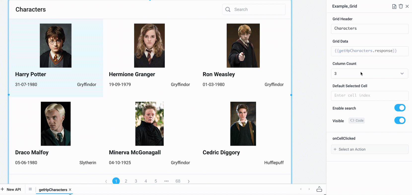Increase the column count of the grid and disable the fill the container property on the image