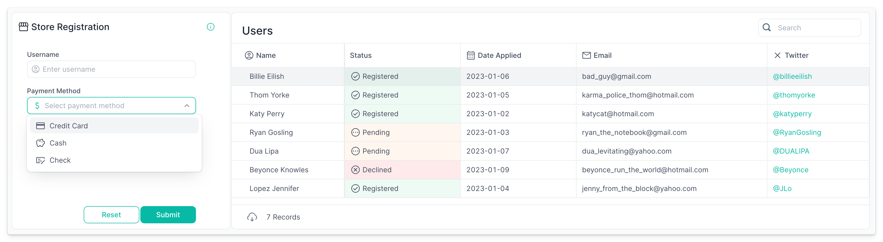 application using icons