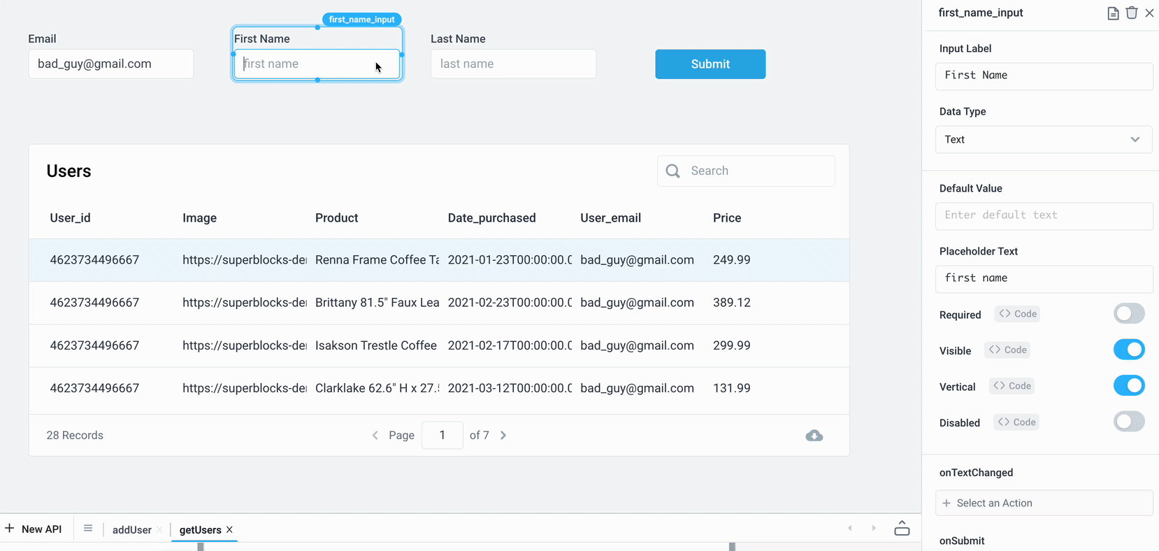 Drag an input component from its bottom edge to resize it allowing it to support multi-line text