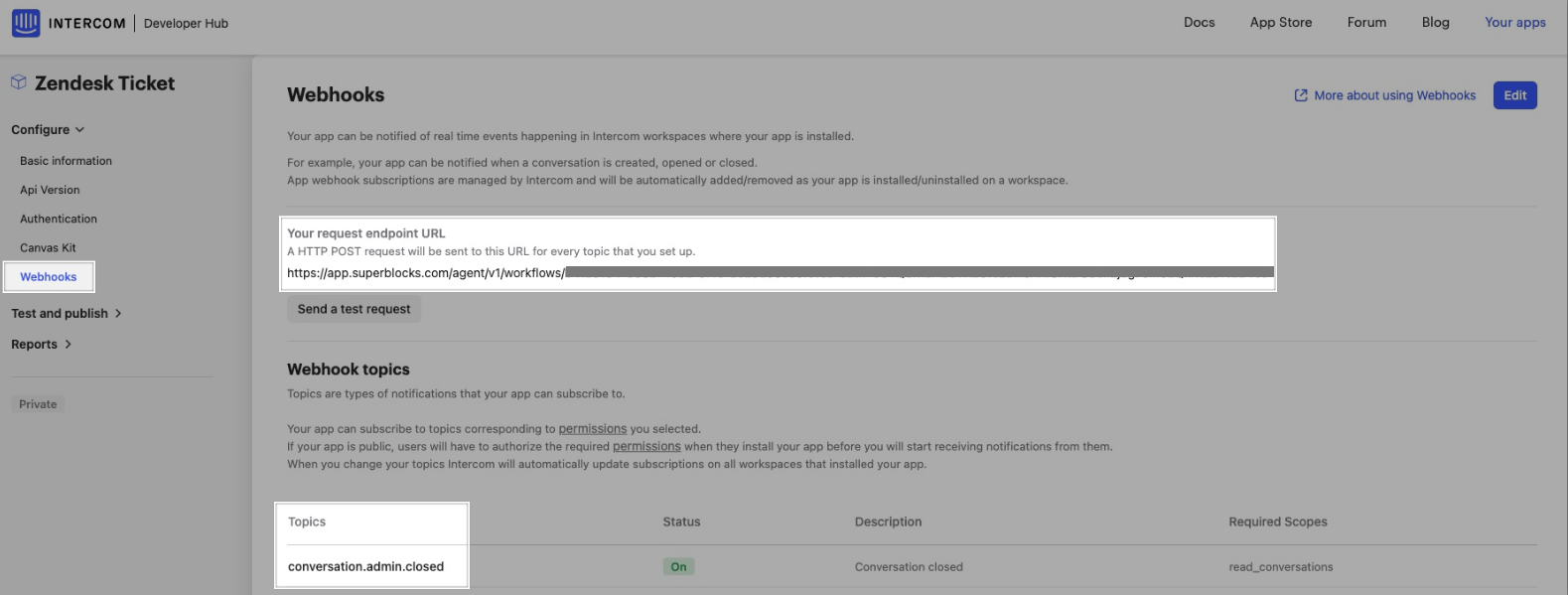 Connect Intercom to Zendesk with webhooks and workflows