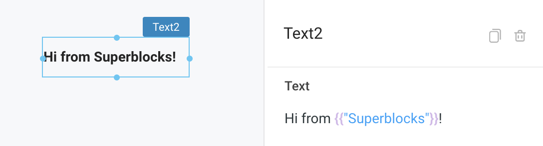 Binding returning a javascript evaluated sting to a text component