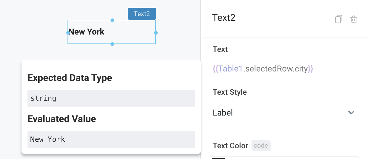 Reference values from components in properties via bindings