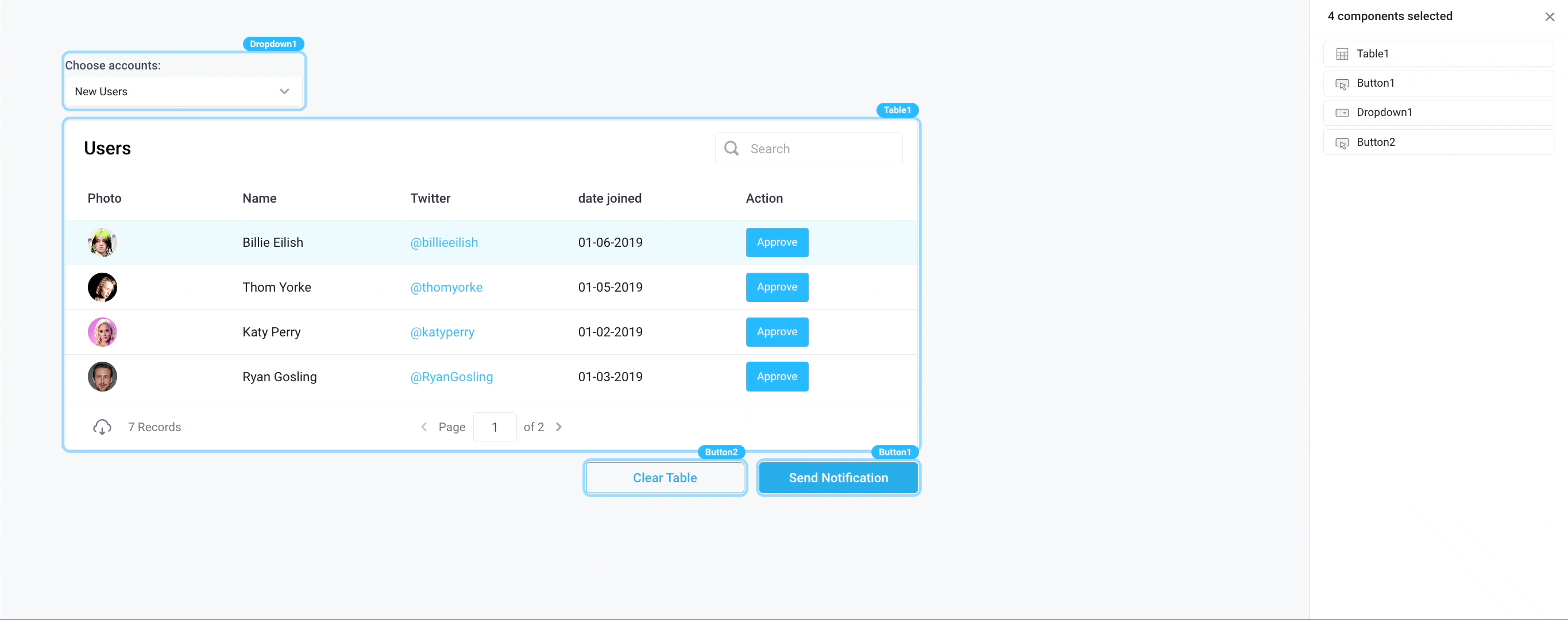 Use arrow keys to nudge the component across the canvas