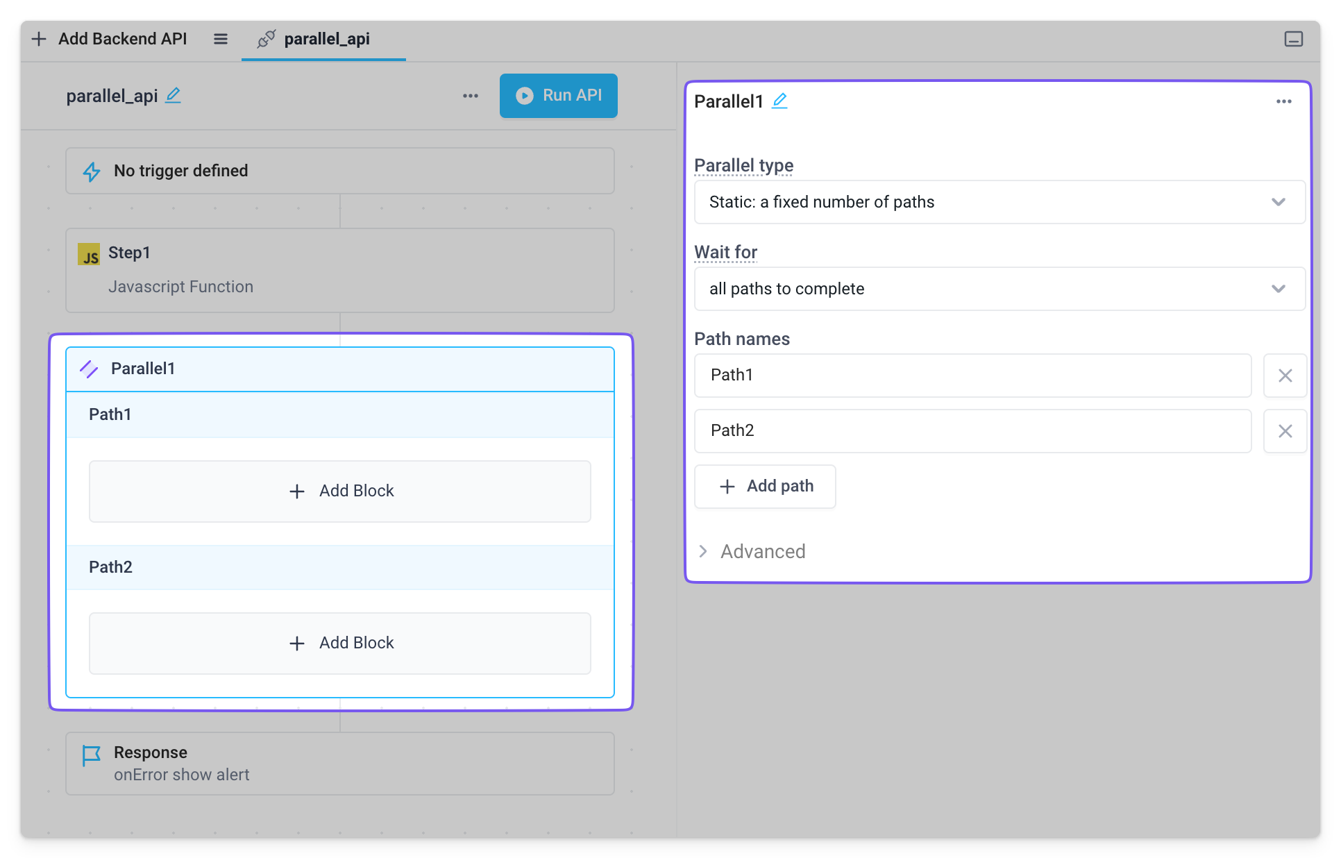 Use static parallel for a fixed number of paths