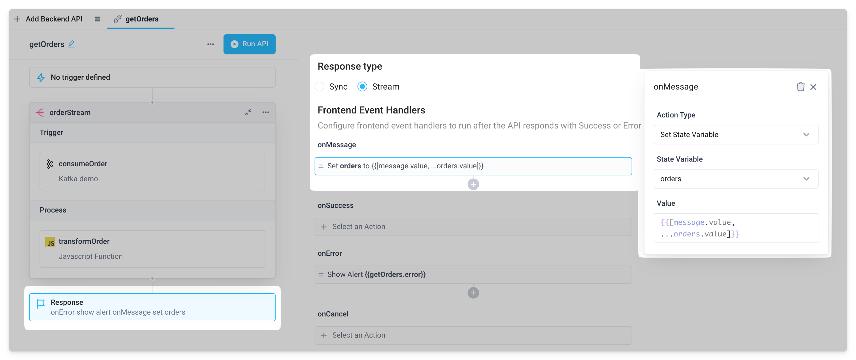 response block streaming configuration