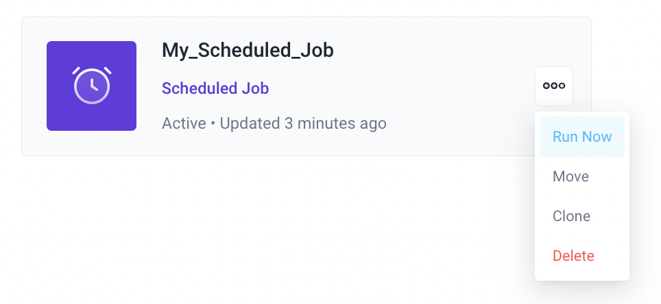 Trigger a Scheduled Job manually via Run Now option