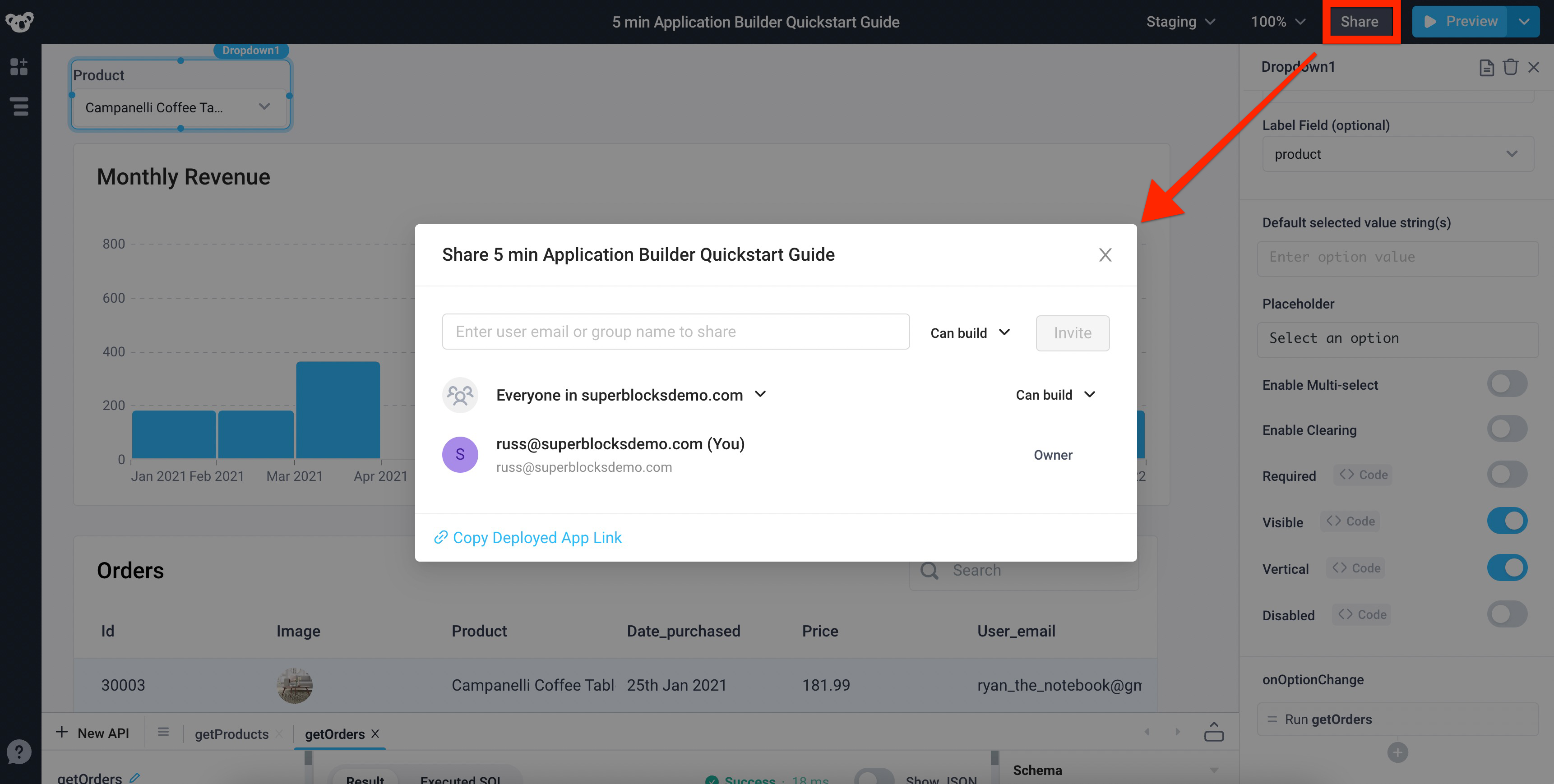 Share the application with other users Share the application with other users