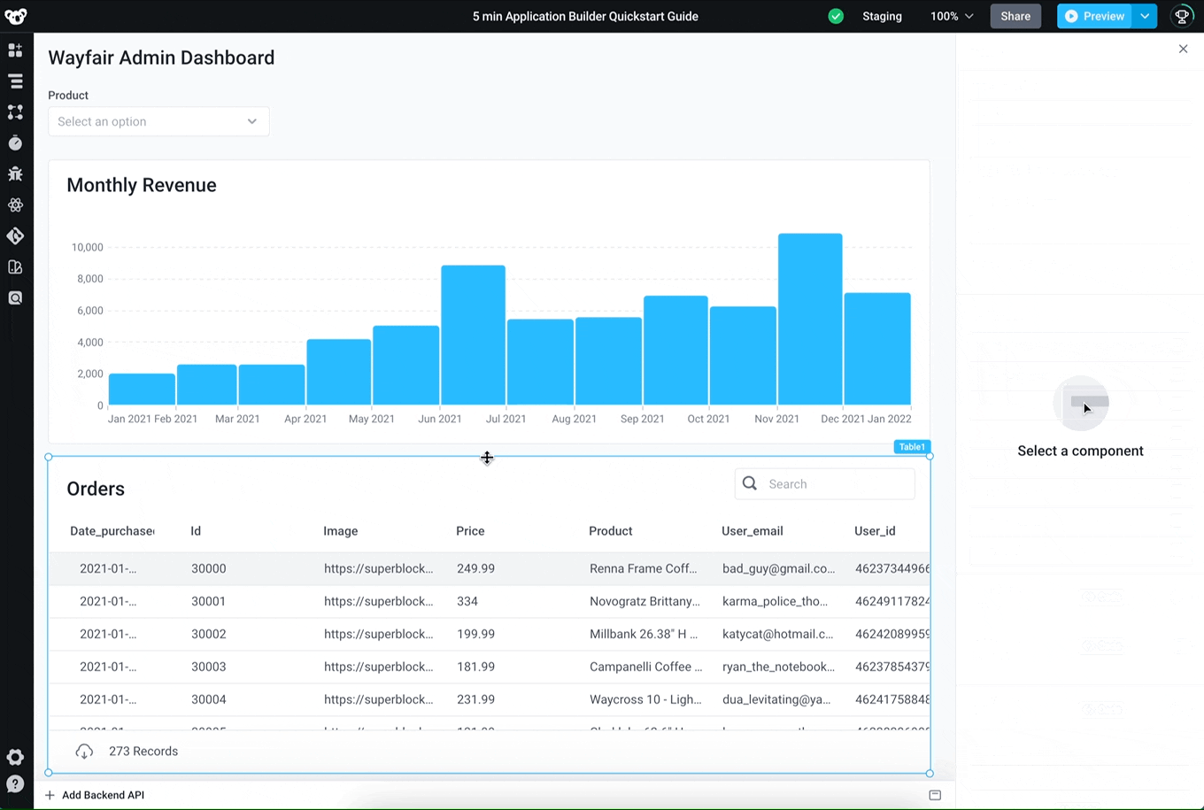 Style and configure the table Style and configure the table