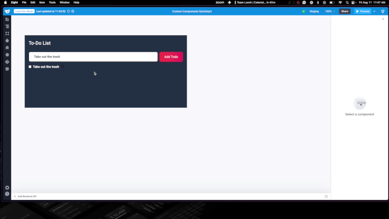 Deleting task with alert shown