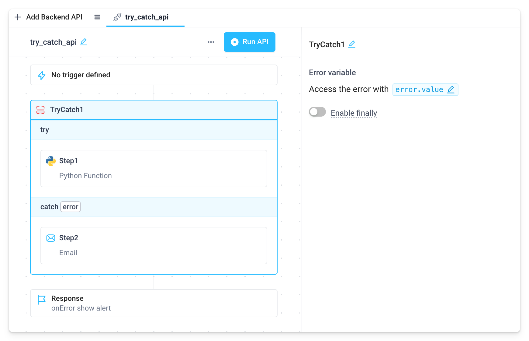 Access the error variable