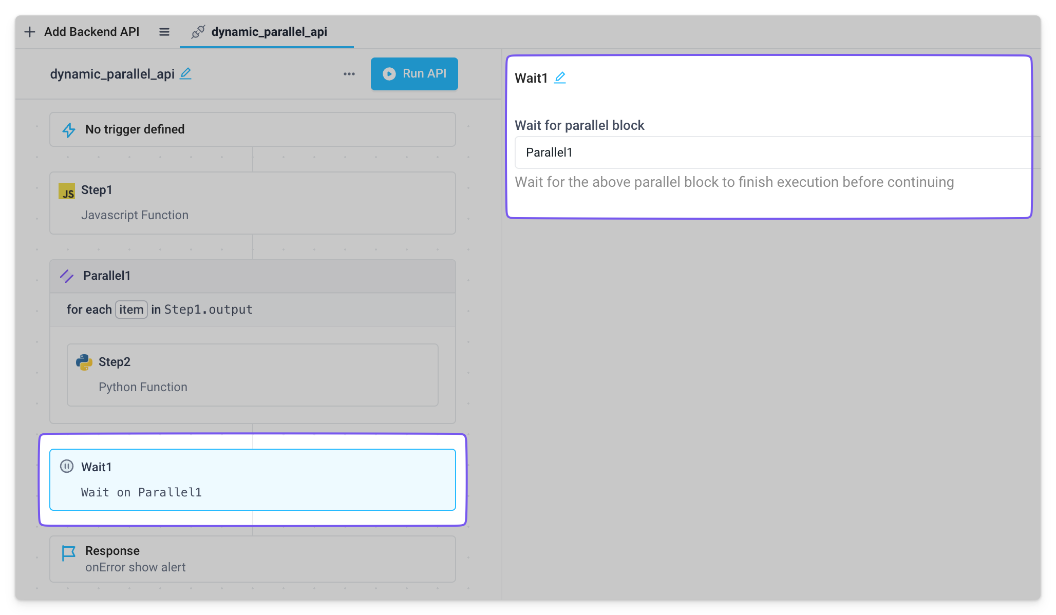Use a wait block to wait for a parallel block to finish before continuing to the next blocks