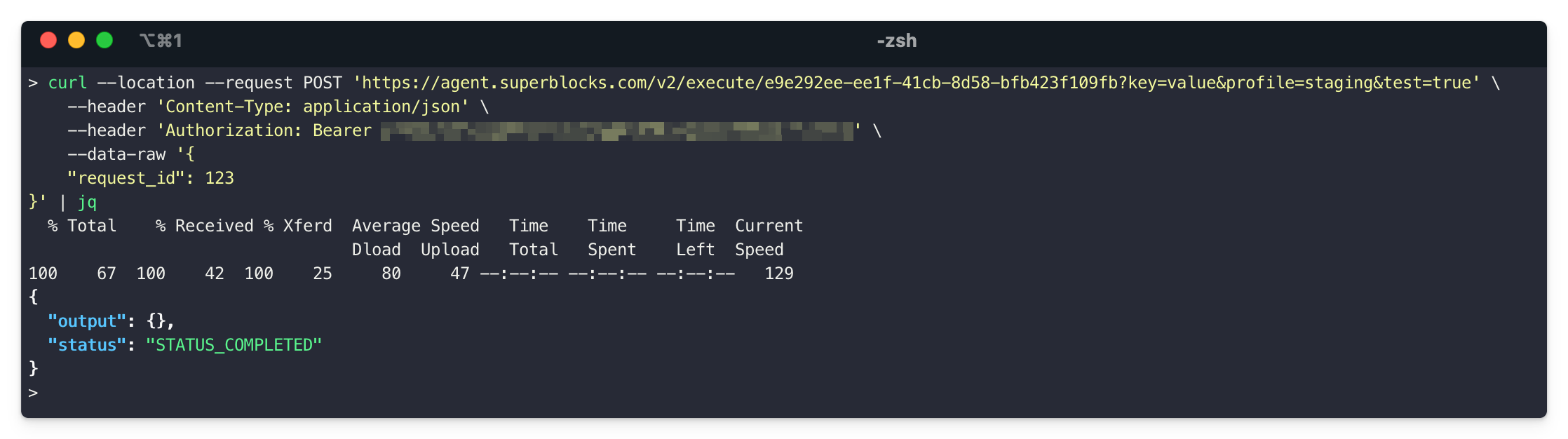 Using curl to test and validate workflow configuration