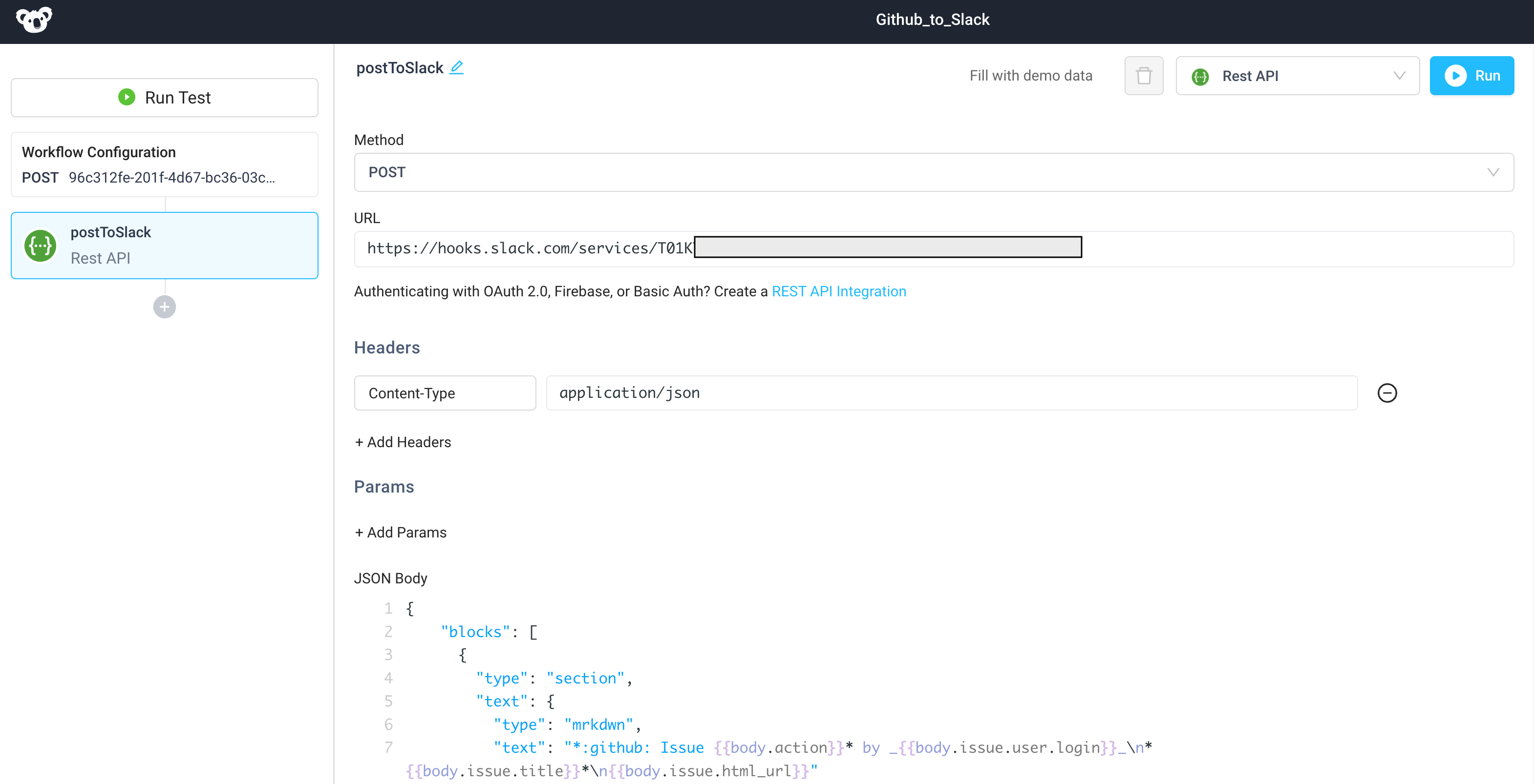 Connect multiple services such as GitHub and Slack with Superblocks Workflows